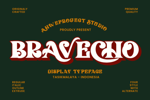 Bravecho: A Masterfully Designed Serif Display Font for Crafters