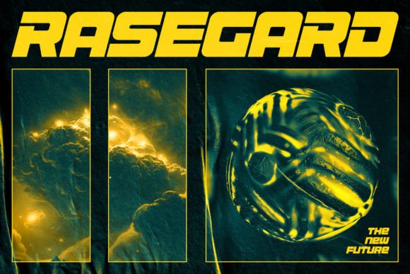 Rasegard Display Font for Futuristic Marketing Creatives