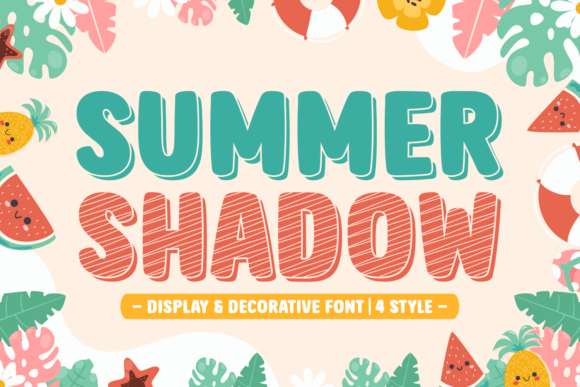 Summer Shadow Font: A Cute, Fun Display Typeface for Brands